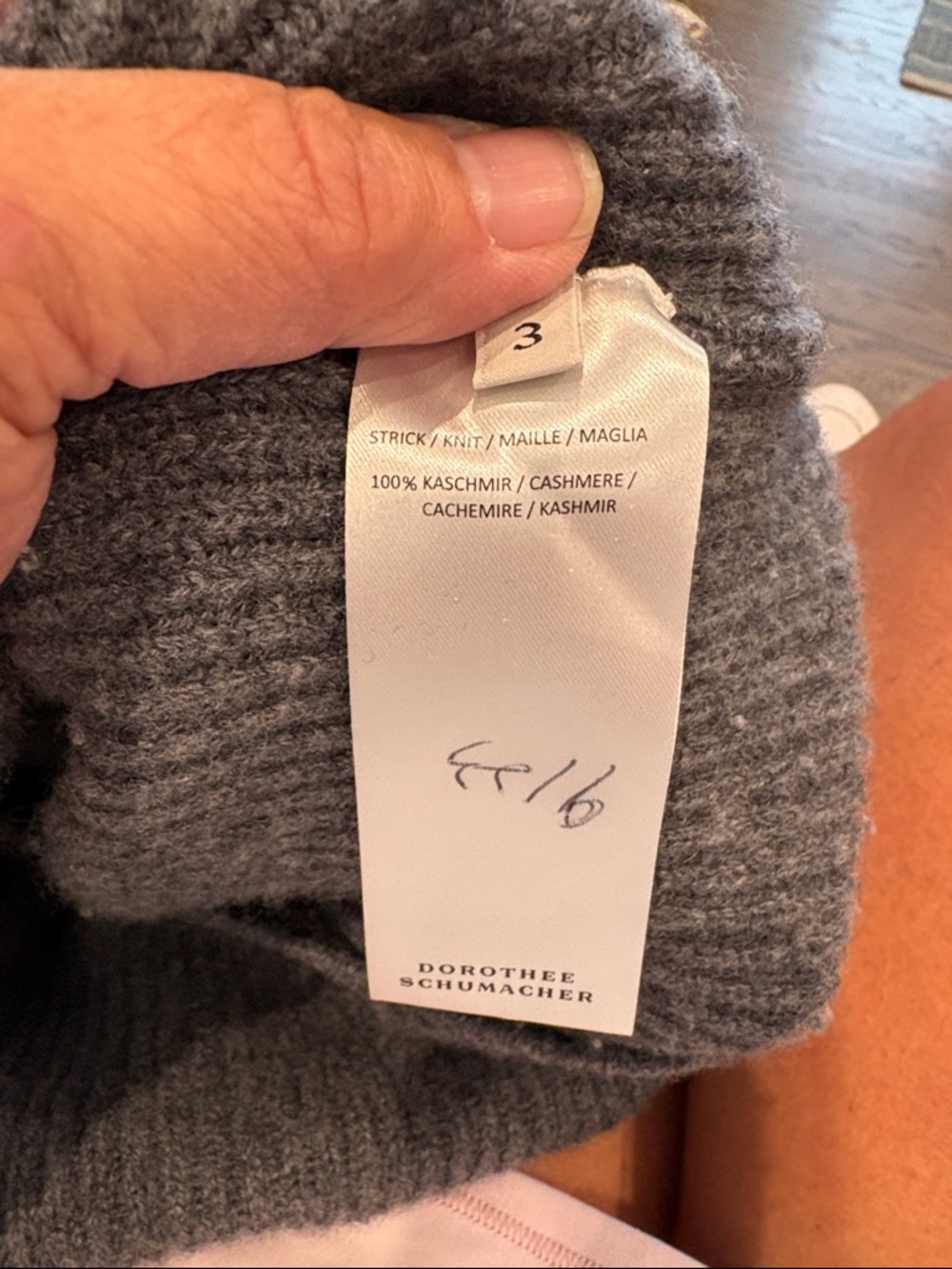 Cozy Gray Cable Knit Mock Neck Sweater cashmere - Picture 3 of 3